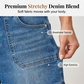 👖 50% RABAT – Stretchbare bermuda-jeans – Premium denim med stretch – Cargo-lommer – Mellemhøj talje – Flatterende pasform – Til en aktiv hverdag