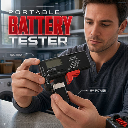 📊 KØB 1, FÅ 1 GRATIS – Batteritester med digitalt display – Aflæser præcis batteristatus – Sorter brugbare fra tomme 🔋🔍
