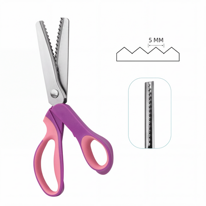 50% RABAT – Pinksaks i Hærdet Rustfrit Stål – Mikro-tandet Klinge – Glider Gennem Denim, Silke, Læder & Mere – Ergonomisk Håndtag – Til Søm, Quilting & Håndværk ✂️🧵✨