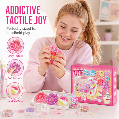 🐱 50 % RABAT NU! 🧊 DIY-sæt til at lave »Fried Ice«-squishy-legetøj – Design med katteklo, sjovt og kreativt squishy-legetøj – Perfekt til sanseleg og stressaflastning for børn ✨
