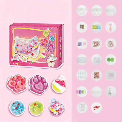 🐱 50 % RABAT NU! 🧊 DIY-sæt til at lave »Fried Ice«-squishy-legetøj – Design med katteklo, sjovt og kreativt squishy-legetøj – Perfekt til sanseleg og stressaflastning for børn ✨