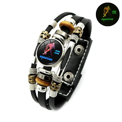 ✨ 2026 NYHED: 50% RABAT – Zodiak Armbånd med Flettet Læder – Eksklusive Symboler – Refleksion af Din Individualitet – Perfekt Gave – Til Dig der Elsker Detaljer 💫🎁💖