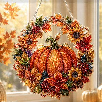 🎃🍂 2026 NYHED: 50% RABAT – Efterårskrans Diamantmalingsæt – Smuk Efterårsdekoration – Komplet DIY-sæt – Kreativt & Afslappende – Perfekt til Halloween – Til Vindue, Dør & Væg 🧡🖌️✨
