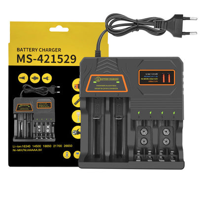 🔋⚡ 2026 NYHED: 50% RABAT – Multitype Batterilader – Understøtter Li-ion, Ni-MH, Ni-Cd & 9V – Flere Spor – Dobbelt USB-udgang – Smart Sikkerhed – LED-indikatorer 🔌🔄✅