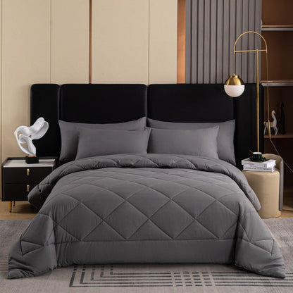 🛏️50% OFF NOW! 3-Piece Quilted Comforter Set with Shams – All Season Cloud Soft Bedding Set, Diamond Quilted Bed Comforter for Bedroom Guest Room