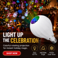 🎄✨ NU: 50% RABAT I BEGRÆNSET TID – Juleprojektionspære med 180° Justerbart Hoved – 16 Farverige Mønstre – Energibesparende LED – Kompakt & Let 🎅🌟🛡️