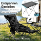 🔥 50% RABAT – Justerbar campingstol med fodstøtte – Premium Oxford-stoff – Forsterket ramme – Tåler 136 kg 🏕️💪