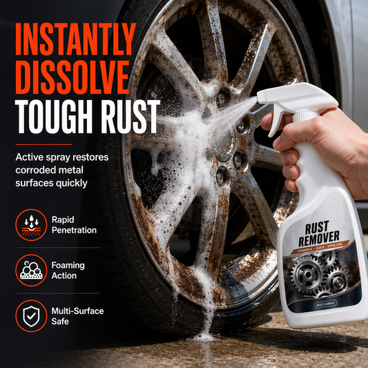 🧴✨ NU: 50% RABAT I BEGRÆNSET TID – Skummende Rustfjernerspray – Opløser Rust Øjeblikkeligt – Klingskum – Til Fælge, Værktøj & Hvidevarer – Langtidsholdbar Metalbeskyttelse 🛡️🔧