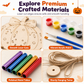 🔥 NYHED: 50% RABAT I BEGRÆNSET TID – Halloween DIY Trægræskar Håndværkssæt – Mal, Saml & Hæng Op 🎃✨🖌️