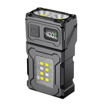 🔦✨ NU: 50% RABAT I BEGRÆNSET TID – Højlygte med Magnet & Roterbart Hoved – 180° Justerbar – Kraftigt Hoved- & Sidelys – Rød/Hvid/Blå Varsellys – USB-opladelig – Digitalt Display – Til Bil, Camping & Nødsituationer 🛡️🧲