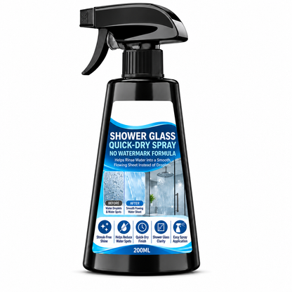 💧✨ NU: 50% RABAT I BEGRÆNSET TID – Vandafvisende Glasspray – Hurtigtørrende – Blokerer Vandmærker & Kalk – Hydrofil Beskyttelse – Til Bad, Spejle & Vinduer 🛡️🪟
