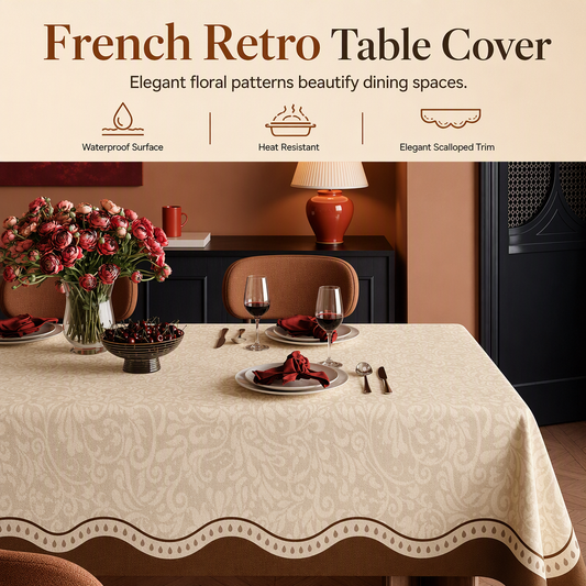 🇫🇷✨ NU: 50% RABAT I BEGRÆNSET TID – Fransk Retro Borddug – Varmebestandig – Afvisende Overflade – Tekstureret Design – Bølgekant – Til Hverdag & Selskab – Slidstærk 🛡️🍽️