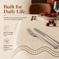 🇫🇷✨ NU: 50% RABAT I BEGRÆNSET TID – Fransk Retro Borddug – Varmebestandig – Afvisende Overflade – Tekstureret Design – Bølgekant – Til Hverdag & Selskab – Slidstærk 🛡️🍽️
