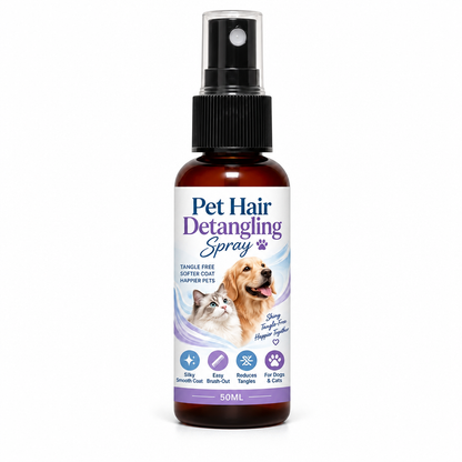 🐾✨ NU: 50% RABAT I BEGRÆNSET TID – Udfiltringsspray til Kæledyr – Løser Filt – Reducerer Træk – Blød & Skinnende Pels – Til Langhårede Katte & Krøllede Hunde 🐱🐶🛡️