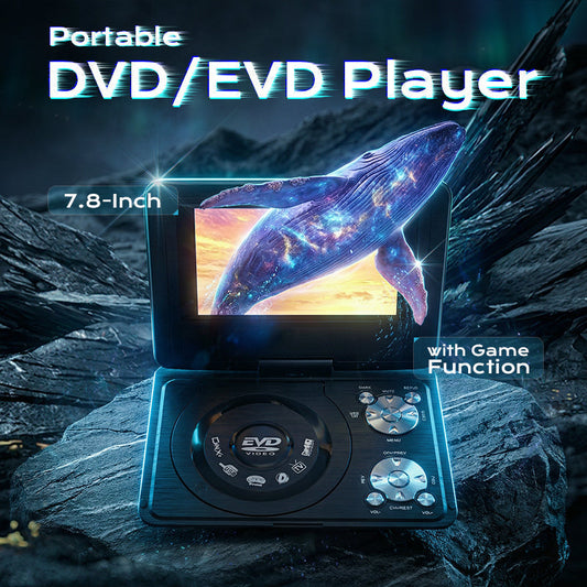 🔥 NÅ: 50% RABAT I BEGRÆNSET TID – Bærbar DVD-afspiller med 7-tommers Drejbar Skærm – Indbygget Batteri – Understøtter Mange Formater – Indbygget Spilfunktion 🎬✨🛡️