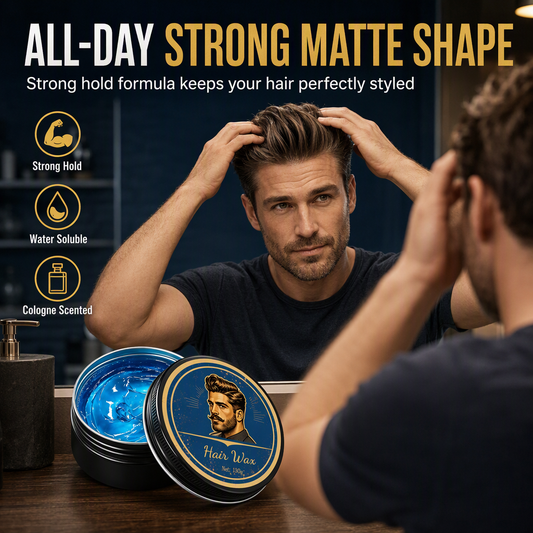 💈50 % RABAT NU! Herre-hårvoks med parfume i duften af cologne, 130 g, hårvoks med mat finish, stærkt hold og volumen, vandopløselig hårpasta med lang holdbarhed