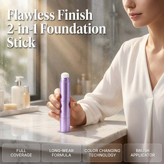 💄✨ 2-i-1 farveskiftende foundationstift | Cream foundationstift, der tilpasser sig hudfarven, til en fejlfri makeup
