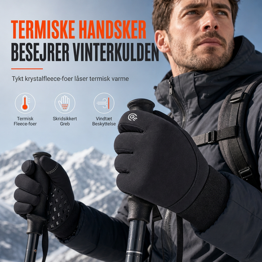🧤 Vinterhandsker med fleecefor – Berøringsskærm – Antiskrid – Varm & vindbeskyttende – Brug mobilen uden at tage handskerne af – 50% RABAT ❄️✨