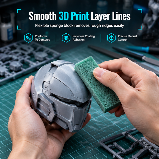 🎁 Kun 55 kr per stk– Slibe- & Poleringssvamp til 3D-printede Modeller – Fleksibel Slibeblok – Satinoverflade – Præcision til Hobby & Modelbygning 🛠️✨🛡️