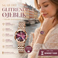 ⌚ 50% RABATT + GRATIS ARMBÅND – Diamond Fashion stjerne- og måneklokke – blendende diamanter – høy kvalitet – presis kvarts – justerbar – perfekt gave for henne